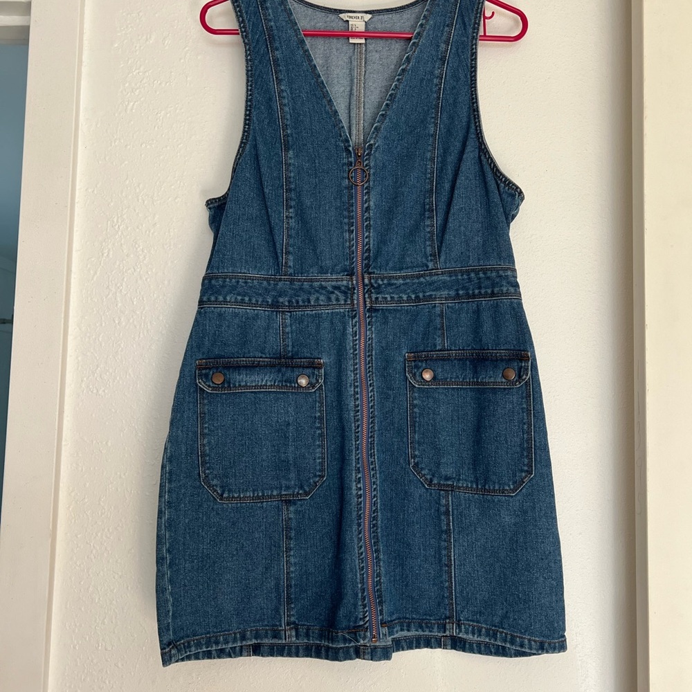Forever 21 Denim V-Neck Dress